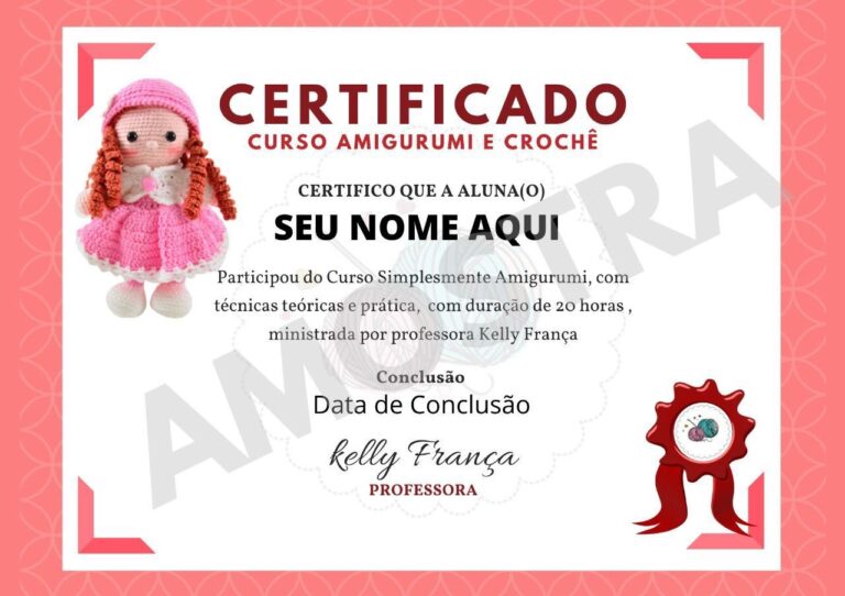 MV CURSOS - CURSO SIMPLESMENTE AMIGURUMIS COM CERTIFICADO